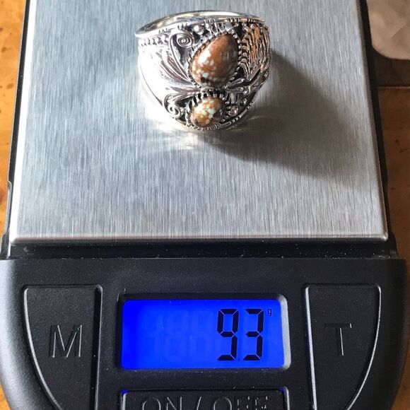 Genuine Turquoise Sterling Silver Eagle Ring Size 8 - Picture 3 of 10